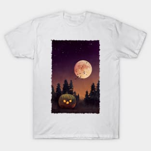 Halloween - Night Of Moon And Pumpkin T-Shirt